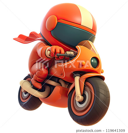 Biker on transparent background. AI-generated item 119641309