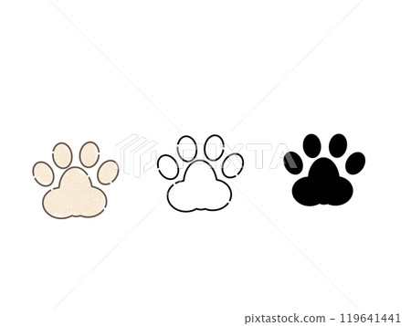 Cute animal paw illustrations Cute animal paw illustrations 119641441