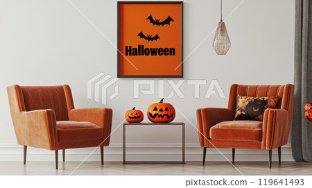 halloween word on wood 119641493