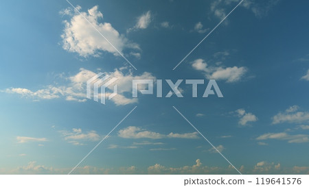 Serene Beauty Against Blue Sky. Clouds With Blue Sky. Beautiful Blue Sky And Clouds In Summer Day. 119641576