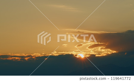 Sunrise On Mountain Background. Sunrise Landscape With Mountain. Decorative. Real time. Sunrise On Mountain Background. Sunrise Landscape With Mountain. Decorative. Real time. 119641772