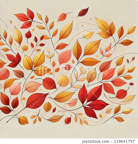 The harmony of colorful autumn leaves 119641797