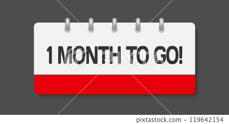 Countdown weekly calendar icon - 1 month to go 119642154