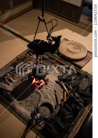 Old house with hearth Old house with hearth 119642559