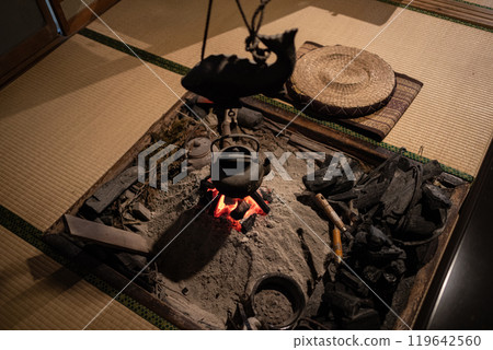 Old house with hearth Old house with hearth 119642560