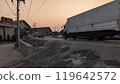 truck on the road in the city 119642572