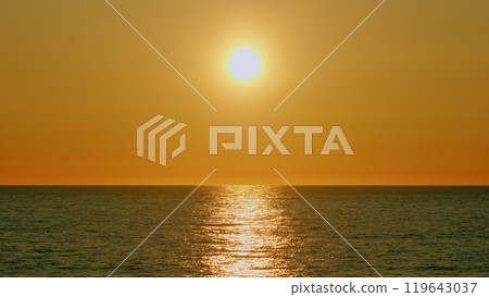 Beautiful Tropical Sea With A Sunset. Never-Ending Beauty Of Nature. Beautiful Color Background. Slow motion. 119643037