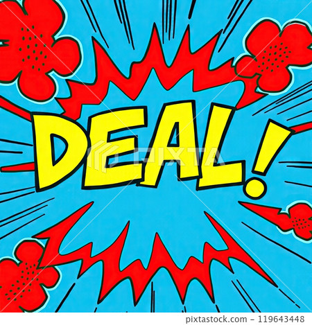 Eye-Catching DEAL! Text in Pop Art Style for Boosting Sales and Promotions in Retail and E-commerce 119643448