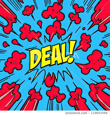 Eye-Catching DEAL! Text in Pop Art Style for Boosting Sales and Promotions in Retail and E-commerce 119643449