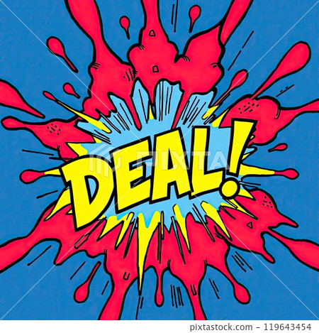 Eye-Catching DEAL! Text in Pop Art Style for Boosting Sales and Promotions in Retail and E-commerce 119643454