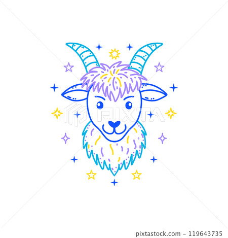 Capricorn zodiac sign in doodle style Capricorn zodiac sign in doodle style 119643735