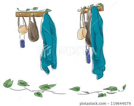 Wall hanging with things on it 119644079