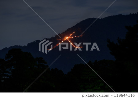 Gozan no Okuribi Fires as seen from Kyoto Imperial Palace 119644116