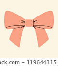 Pink ribbon bow flat style 119644315