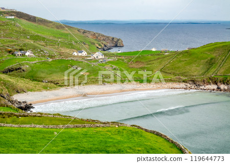 Muckross Head beach seen from the viewpoint , County Donegal, Ireland. Muckross Head beach seen from the viewpoint , County Donegal, Ireland. 119644773