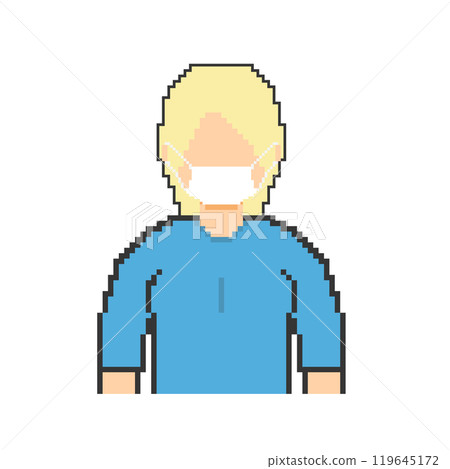 帶有mask_dot圖片的金髮女郎(藍色衣服) 帶有mask_dot圖片的金髮女郎(藍色衣服) 119645172