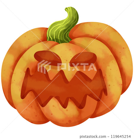 Watercolor painting of a Halloween pumpkin ghost for illustration purposes 2 Watercolor painting of a Halloween pumpkin ghost for illustration purposes 2 119645254