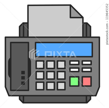Illustration of a telephone that sends text and faxes Illustration of a telephone that sends text and faxes 119645352