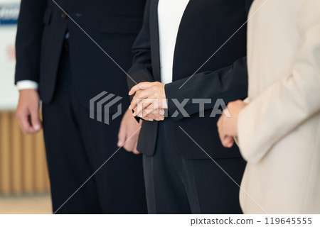 Business person, male and female, hand 119645555