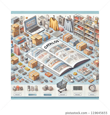 Online mail order ordering, wide selection of products, image, Generative AI 119645655