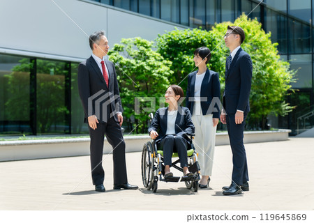 Business wheelchair team 119645869