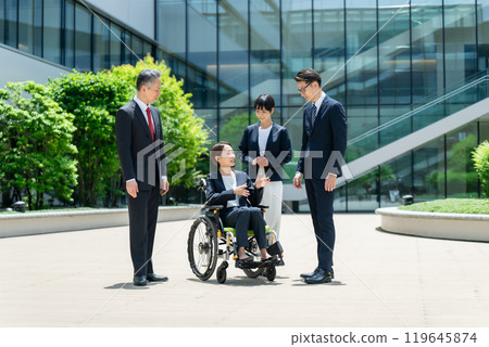 Business wheelchair team 119645874