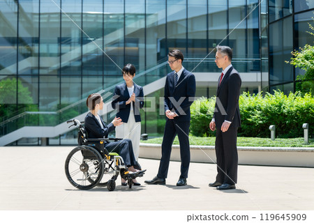 Business wheelchair team 119645909
