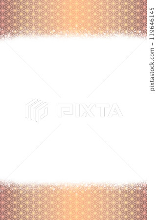 Asanoha frame top and bottom (orange gold) Asanoha frame top and bottom (orange gold) 119646145