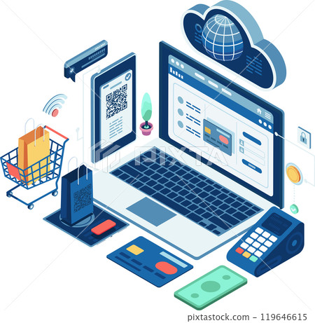 Isometric E-commerce Payment Gateway 119646615