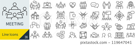 Meeting icon set Meeting icon set 119647041