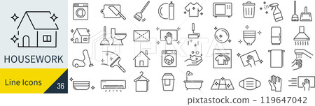 Housework icon set 119647042