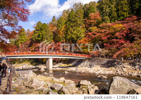 Korankei Autumn Leaves and Machitsuki Bridge Korankei Autumn Leaves and Machitsuki Bridge 119647161