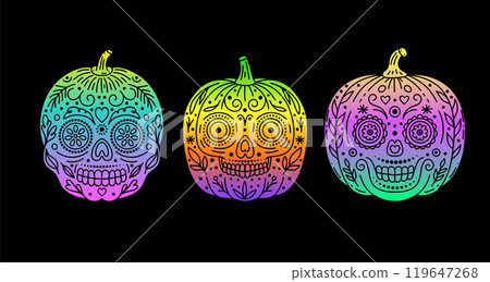 Set of Halloween pumpkins  119647268
