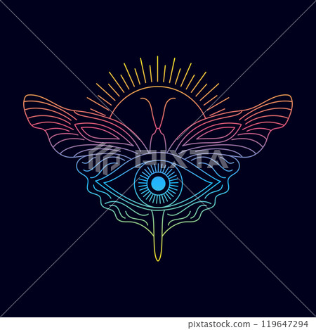 All seeing eye,butterfly and sun. All seeing eye,butterfly and sun. 119647294