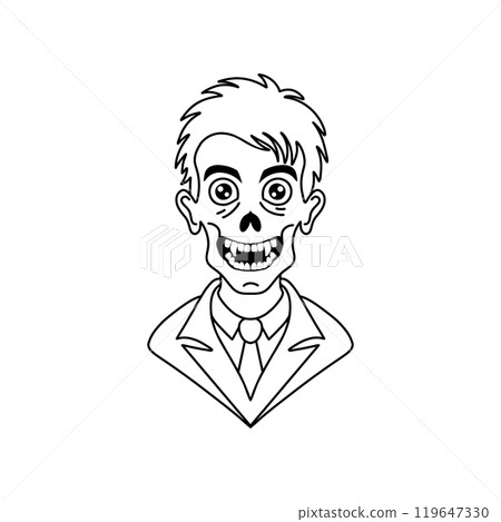 Funny zombie in doodle style  119647330