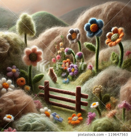 Flowers floating on the water 119647563