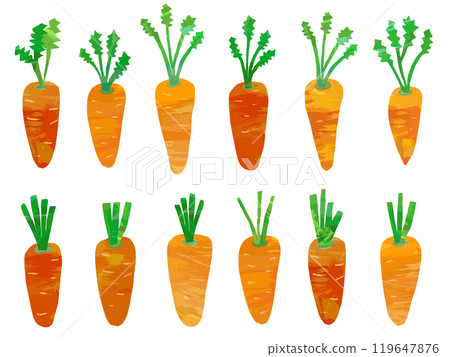 Carrot with leaves cutout style illustration 119647876
