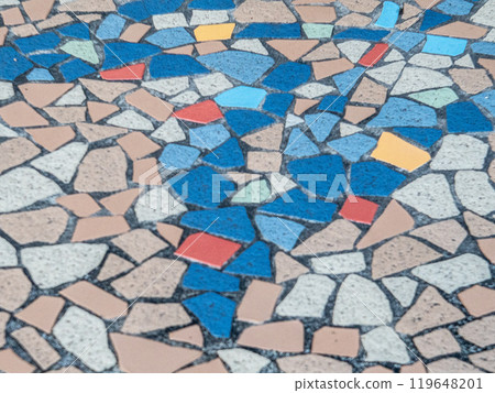 Colorful tiled cobblestones Colorful tiled cobblestones 119648201