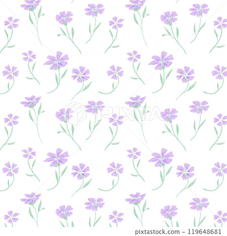 Watercolor purple floret pattern 119648681