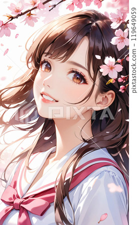 櫻花和高中女生 櫻花和高中女生 119649059