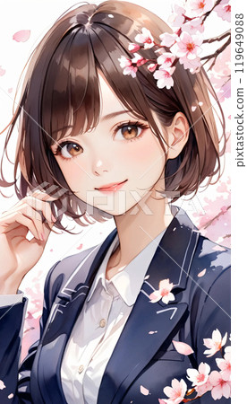 櫻花和高中女生 119649088