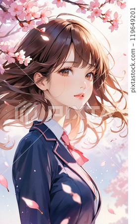 櫻花和高中女生 櫻花和高中女生 119649201