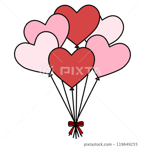 簡單又可愛的許多心型紅氣球 簡單又可愛的許多心型紅氣球 119649255