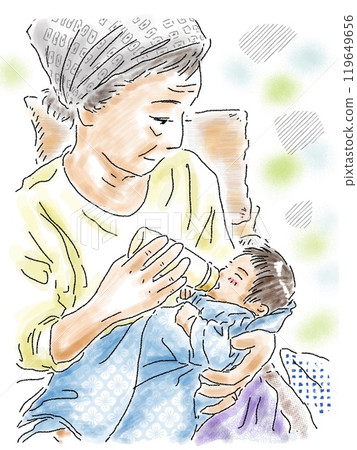 Grandmother and grandchild Grandmother and grandchild 119649656
