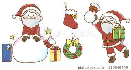 Santa Claus and decoration material Santa Claus and decoration material 119649709