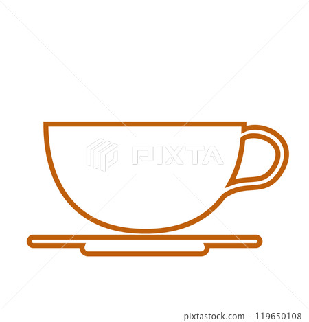 Simple coffee cup line icon illustration Simple coffee cup line icon illustration 119650108