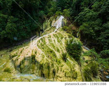 Beautiful formation of Bilawa Hot Waterfalls. Davao de Oro, Philippines. Beautiful formation of Bilawa Hot Waterfalls. Davao de Oro, Philippines. 119651086