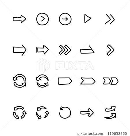 簡單的手繪箭頭圖示集 119652260