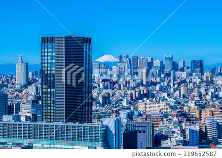 日本東京城市景觀歌舞伎町塔等建築已完工,新宿及新宿副中心也發生了重大改造。背景的富士山 = 10 日本東京城市景觀歌舞伎町塔等建築已完工,新宿及新宿副中心也發生了重大改造。背景的富士山 = 10 119652587