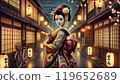 站在夜之城的舞妓 119652689